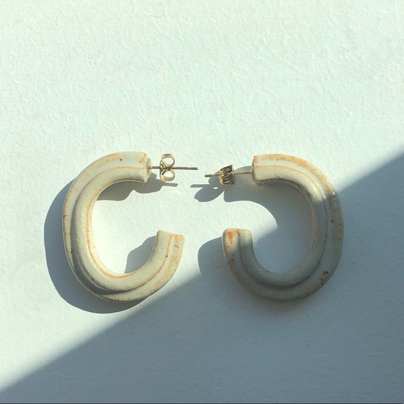 Handmade ceramic earrings - Picture 3 of 4